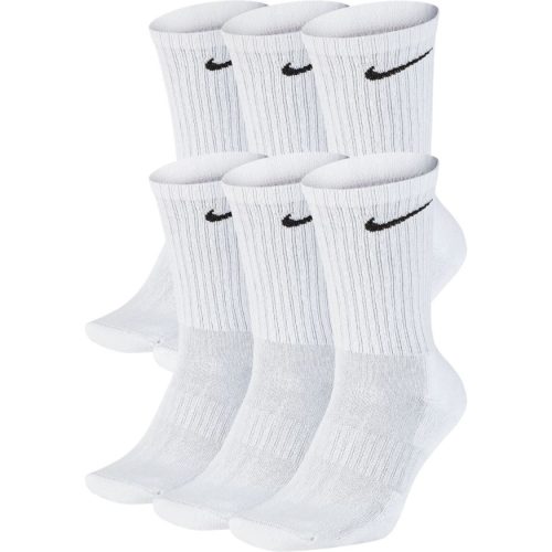 NIKE EVERYDAY CUSH SOCKS 6PR 132 WHITE/BLACK