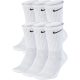 NIKE EVERYDAY CUSH SOCKS 6PR 132 WHITE/BLACK