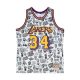 MITCHELL & NESS NBA SHAQUILLE O'NEAL LOS ANGELES LAKERS DOODLE SWINGMAN JERSEY PATTERN / WHITE