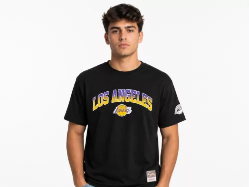 Mitchell & Ness NBA Los Angeles Lakers Quiet Blaze Arch Tee Black