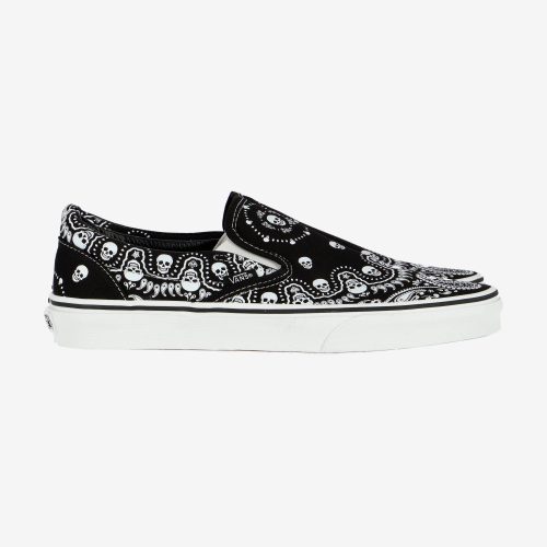 VANS CLASSIC SLIP ON (BANDANA) BLACK/TRUEWHITE