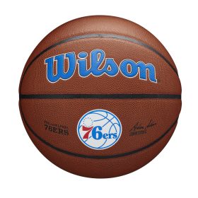   WILSON NBA TEAM COMPOSITE PHILADELPHIA 76ERS BASKETBALL 7 BROWN