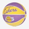 WILSON NBA TEAM RETRO MINI LOS ANGELES LAKERS BASKETBALL 3 PURPLE/YELLOW