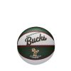 WILSON NBA TEAM RETRO MINI MILWAUKEE BUCKS BASKETBALL 3 GREEN/WHITE