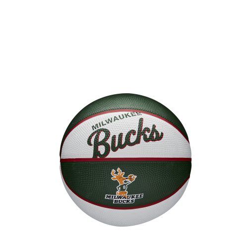 WILSON NBA TEAM RETRO MINI MILWAUKEE BUCKS BASKETBALL 3 GREEN/WHITE