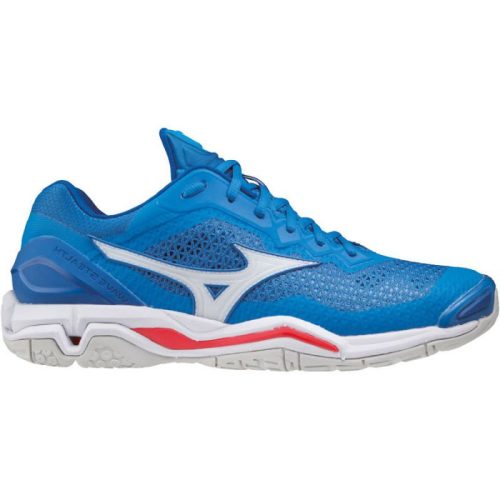 MIZUNO WAVE STEALTH V FRENCH BLUE / WHITE / IGNITION RED