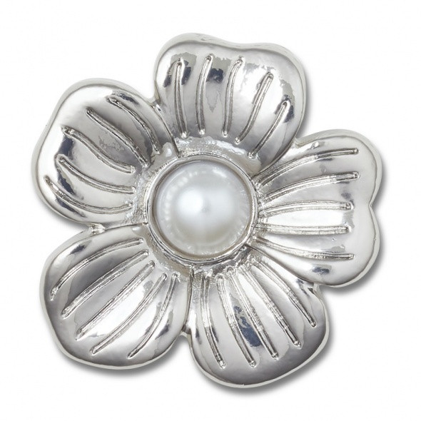 Crocs Ezüst virág Jibbitz