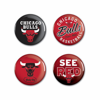 WinCraft - NBA Button 4 Pack - Chicago Bulls MC