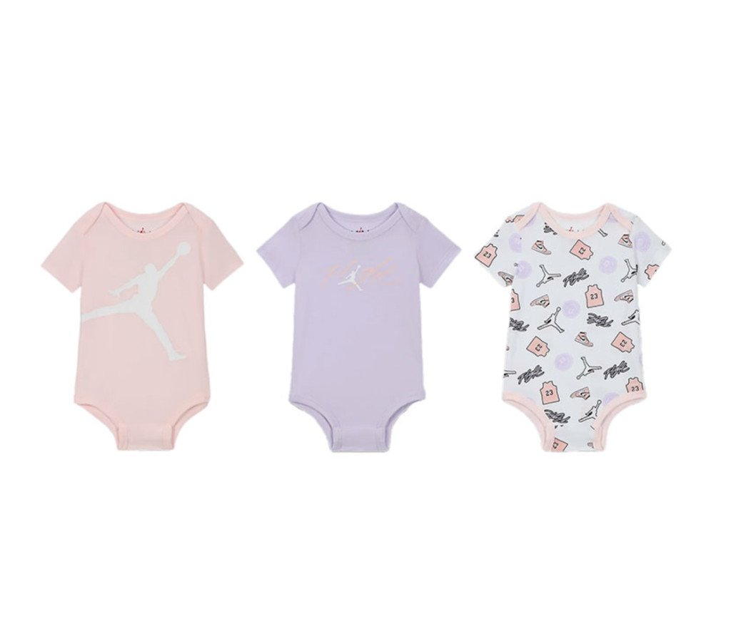 Jordan Bodysuit S/S 3-Pack Jumpman Flight Pink Wash