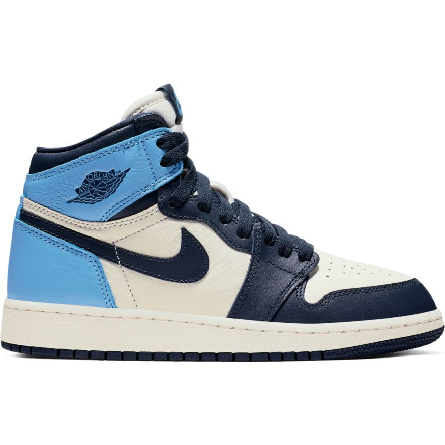 AIR JORDAN 1 RETRO HIGH OG (GS) SAIL/OBSIDIAN-UNIVERSITY BLUE