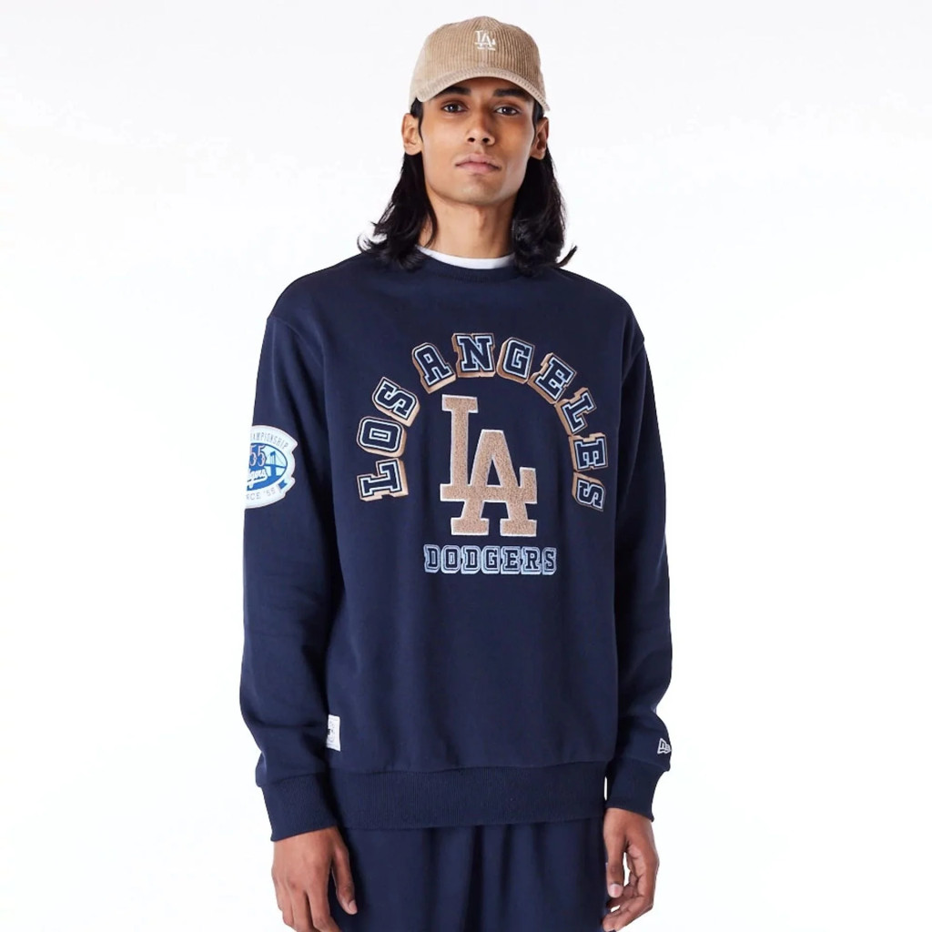 New Era MLB Los Angeles Dodgers World Series Oversized Fleece Top Navy L