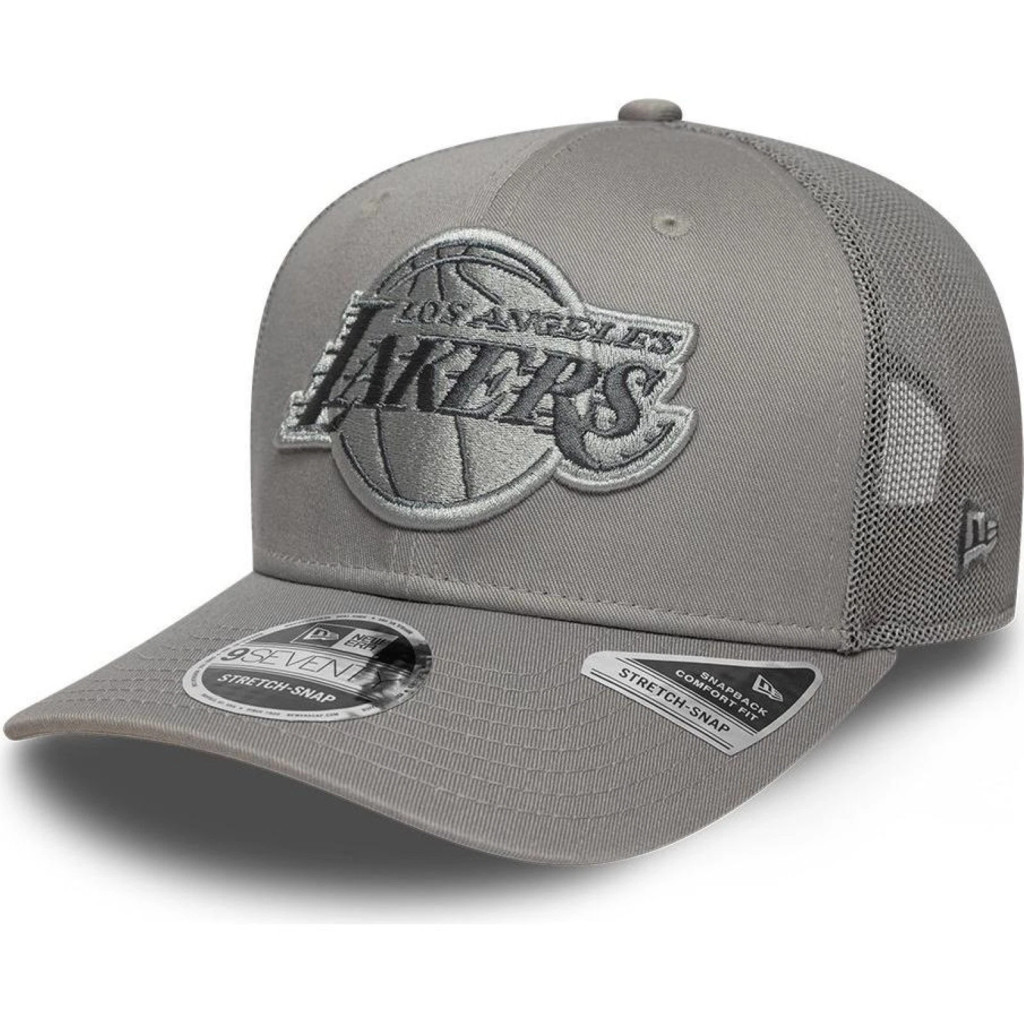 New Era NBA Los Angeles Lakers 9SEVENTY Stretch Snap Adjustable Cap Grey ONE