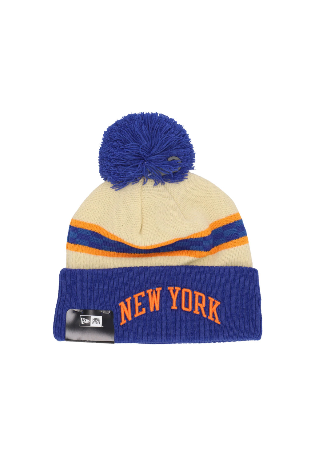 New Era Pom Pom Hat NBA Ce Knit New York Knicks Original Team Colors Blue