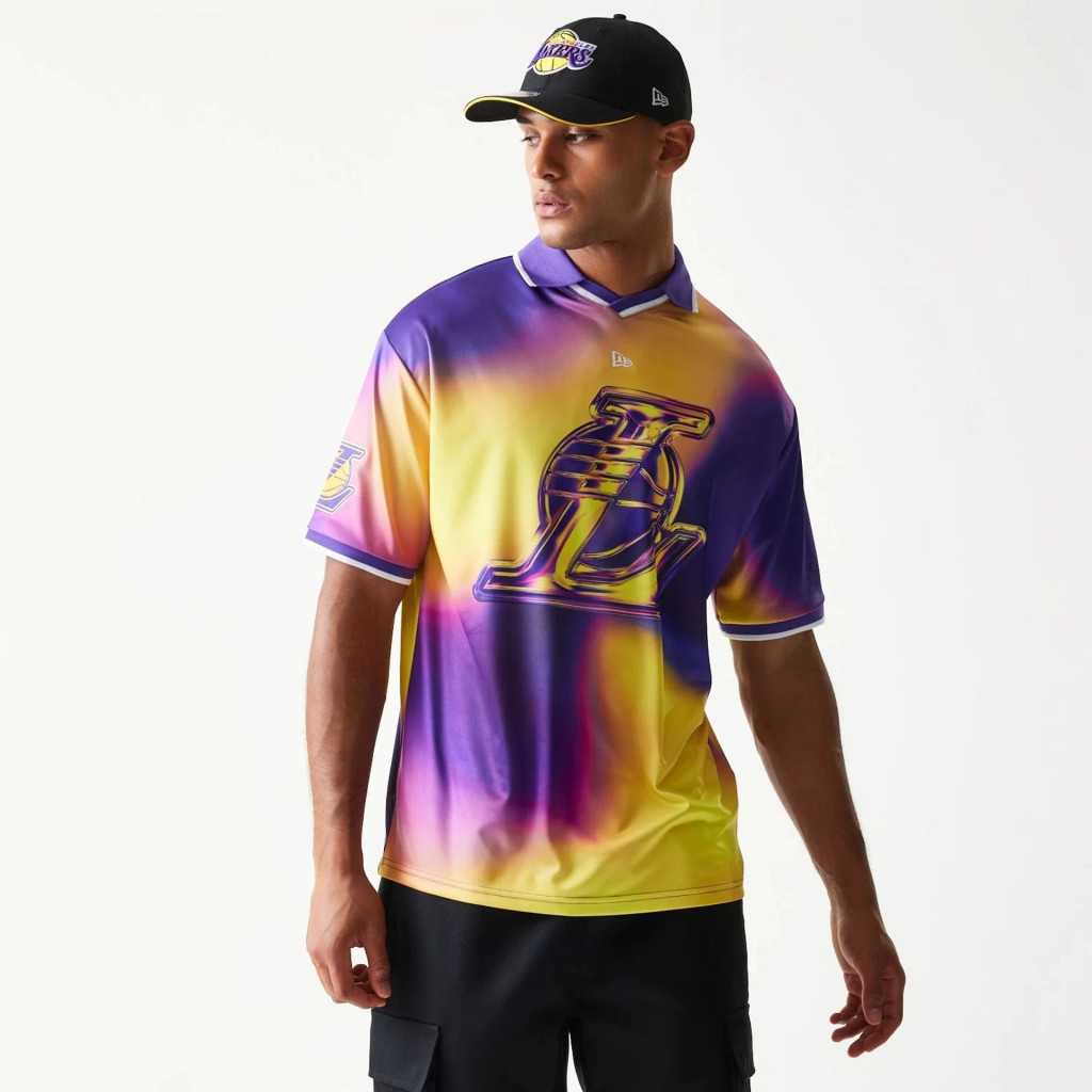 New Era NBA Los Angeles Lakers All Over Print T-Shirts Purple M