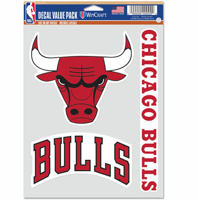 WinCraft - NBA Multi Use 3 Fan Pack Decal Chicago Bulls MC ONE