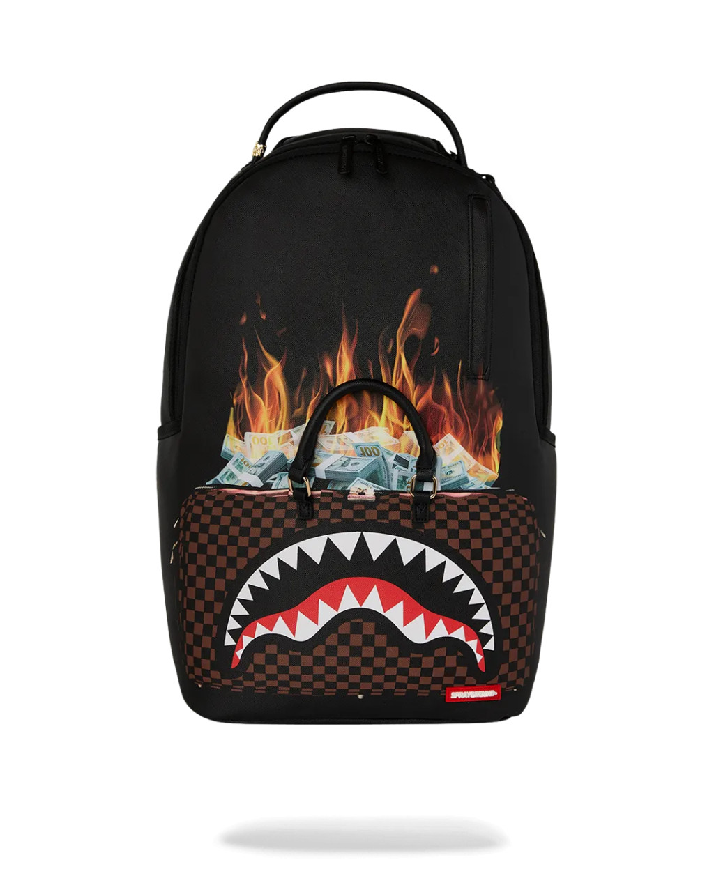 Sprayground Bag Of Money On Fire Backpack Black ONE