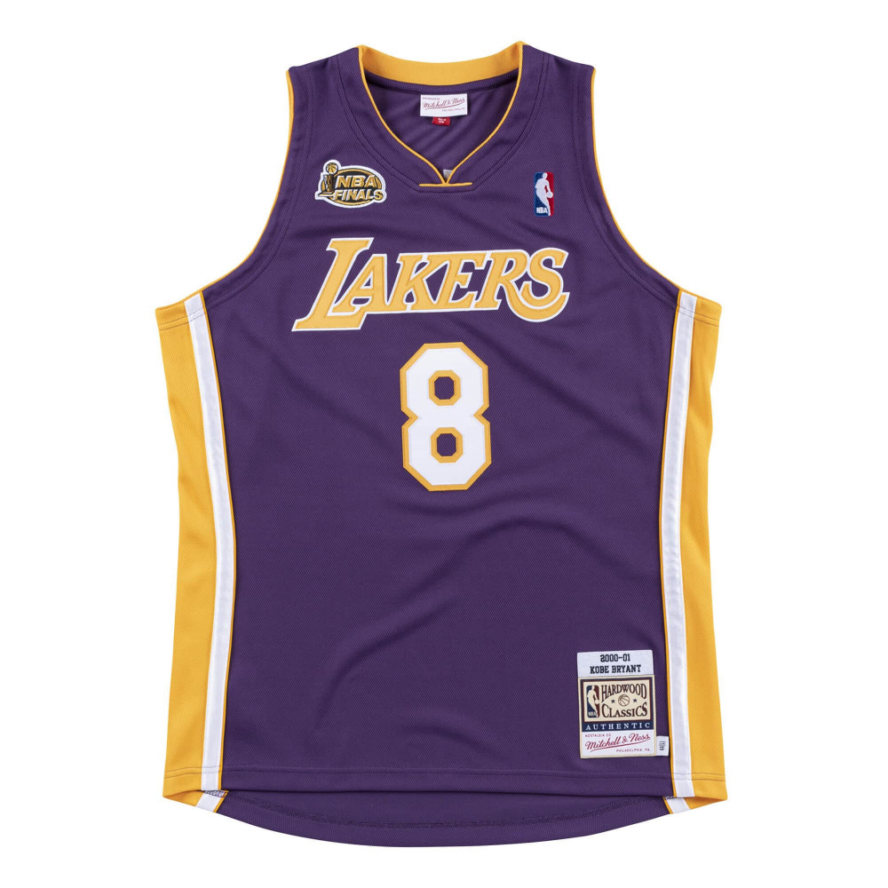 MITCHELL &amp; NESS LOS ANGELES LAKERS KOBE BRYANT 2000-01' #8 AUTHENTIC JERSEY PURPLE