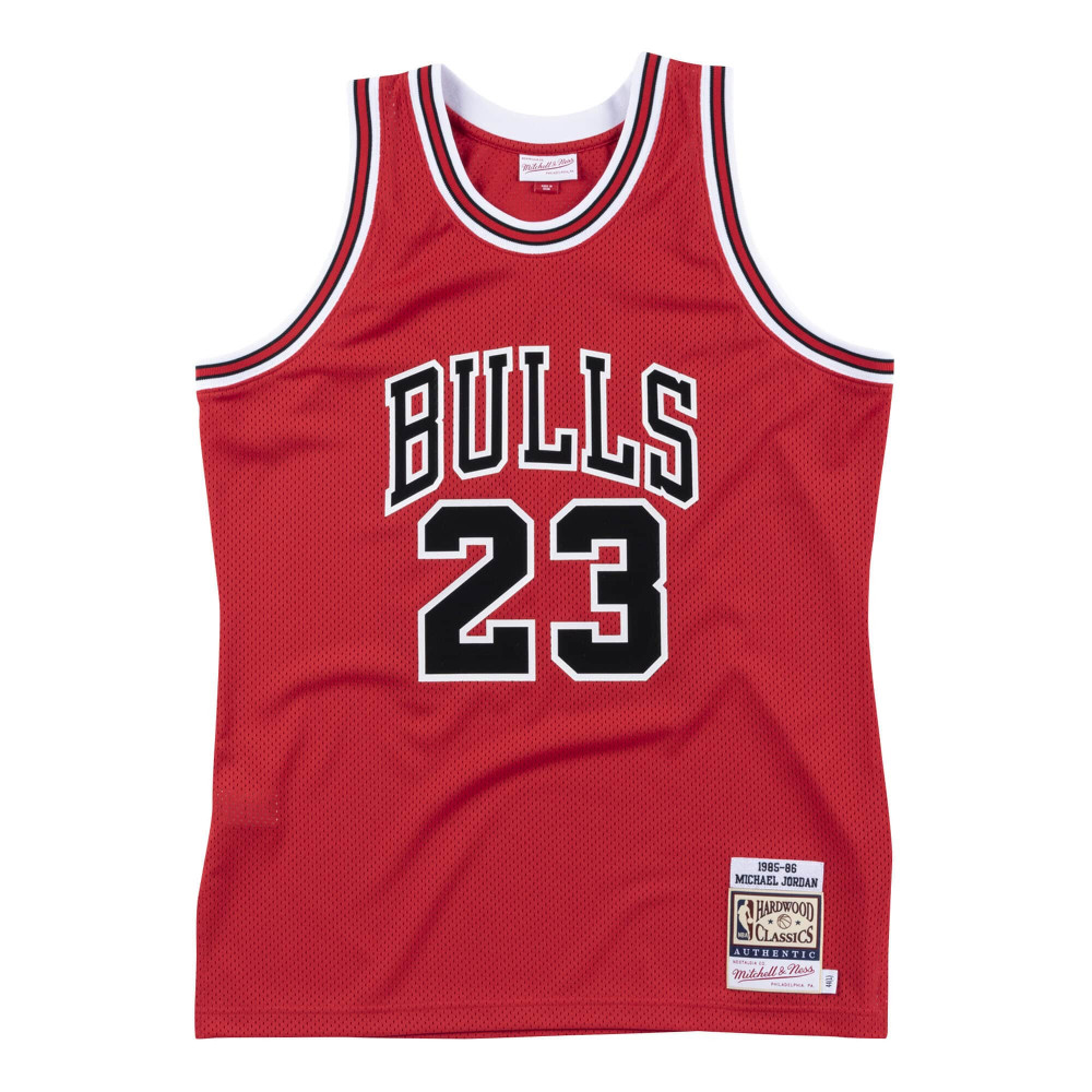 MITCHELL &amp; NESS NBA CHICAGO BULLS MICHAEL JORDAN 1985-86'#23 AUTHENTIC JERSEY SCARLET