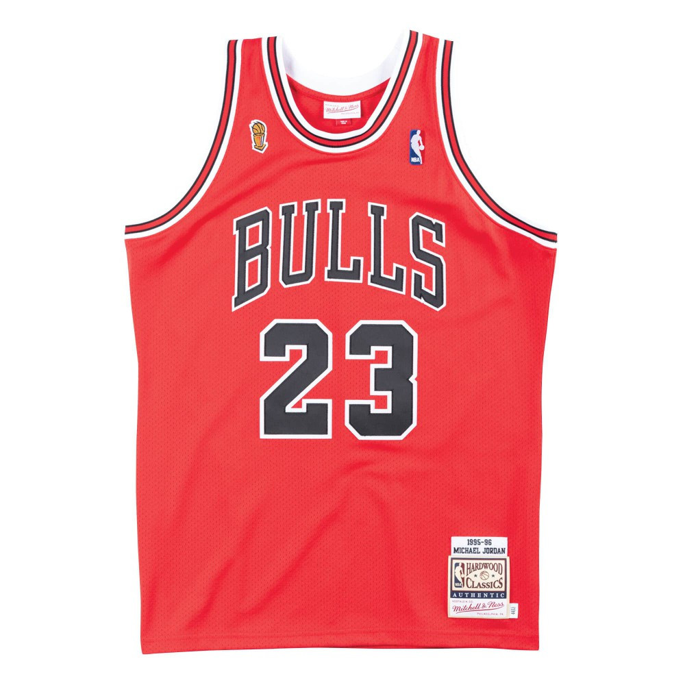 MITCHELL &amp; NESS NBA CHICAGO BULLS MICHAEL JORDAN AUTHENTIC JERSEY RED