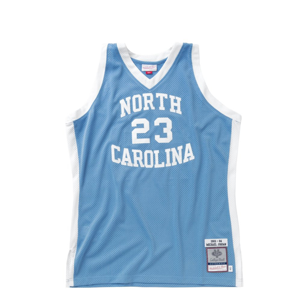 MITCHELL &amp; NESS UNIVERSITY OF NORTH CAROLINA MICHAEL JORDAN 83-84 AUTHENTIC JERSEY LIGHT BLUE