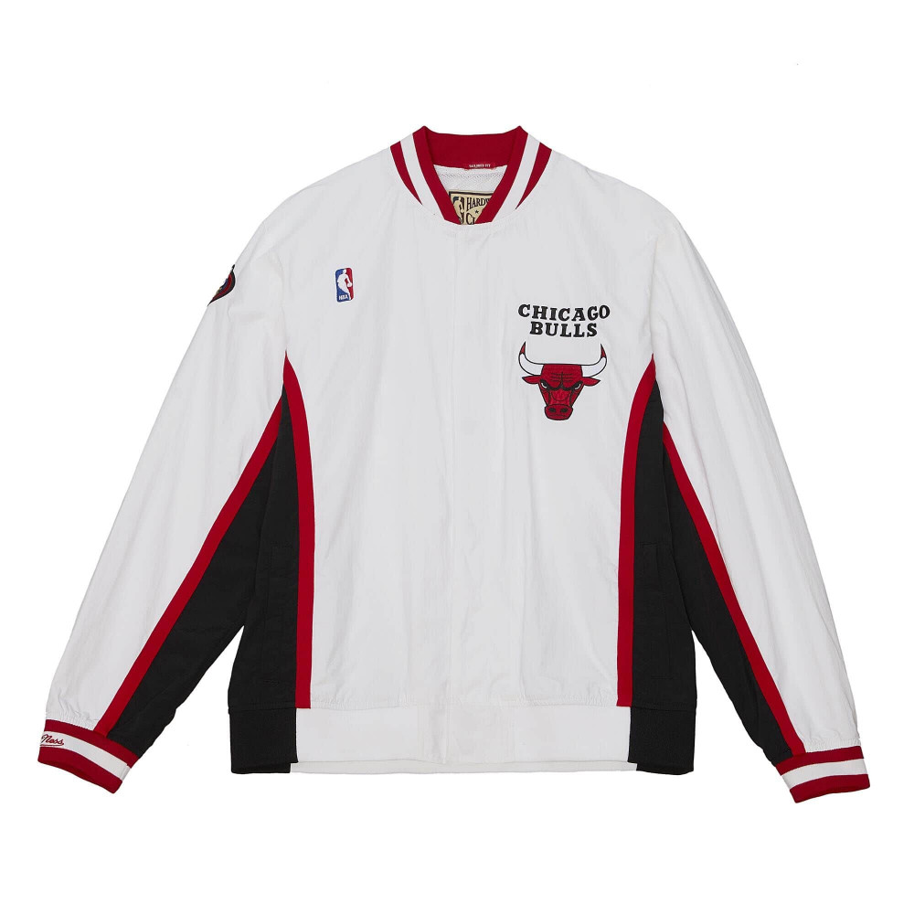 MITCHELL &amp; NESS CHICAGO BULLS Mens Authentic Warm Up Jacket White