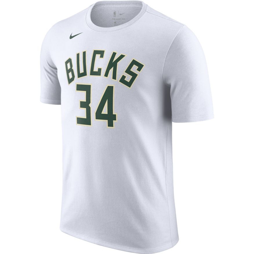 NIKE X NBA GIANNIS ANTETOKOUNMPO MILWAUKEE BUCKS ESSENTIALS TEE WHITE/ANTETOKOUNMPO G