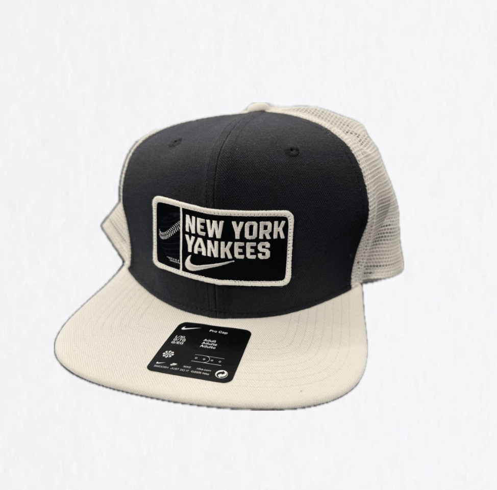 Nike MLB New York Yankees Primetime Dri-Fit Pro Structured Square Bill Trucker Cap Pitch Blue 4FA/White 10A/White 10A