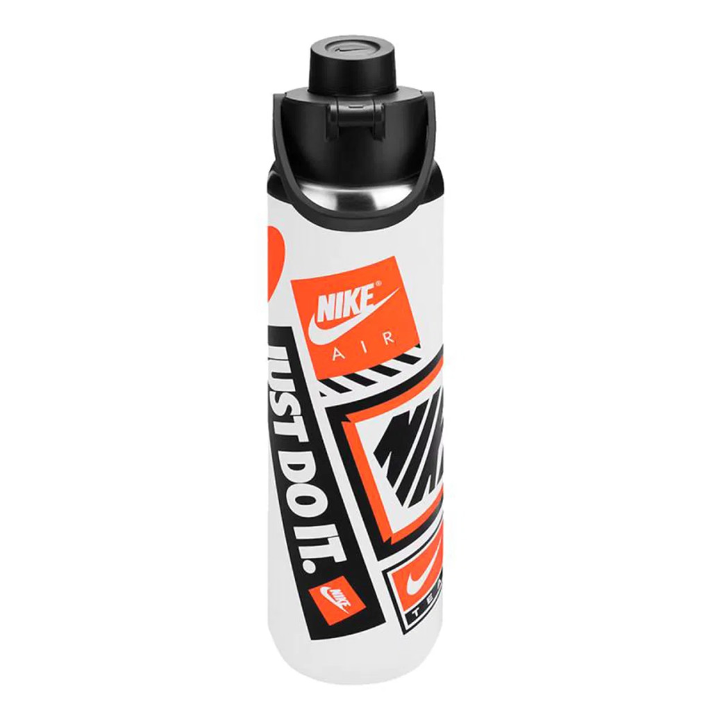 Nike Ss Recharge Chug Bottle 24 Oz Graphic White/Black/Safety Orange
