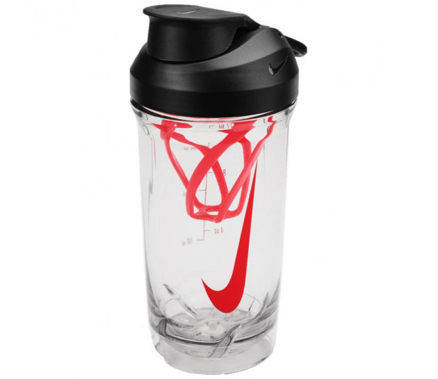 Nike Tr Recharge Shaker Bottle 16 Oz Clear/Black/Bright Crimson/Bright Crimson