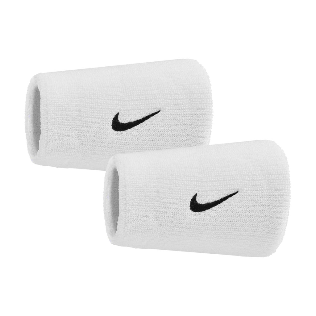 Nike Swoosh Classic Doublewide Wristbands 2Pk White/Black