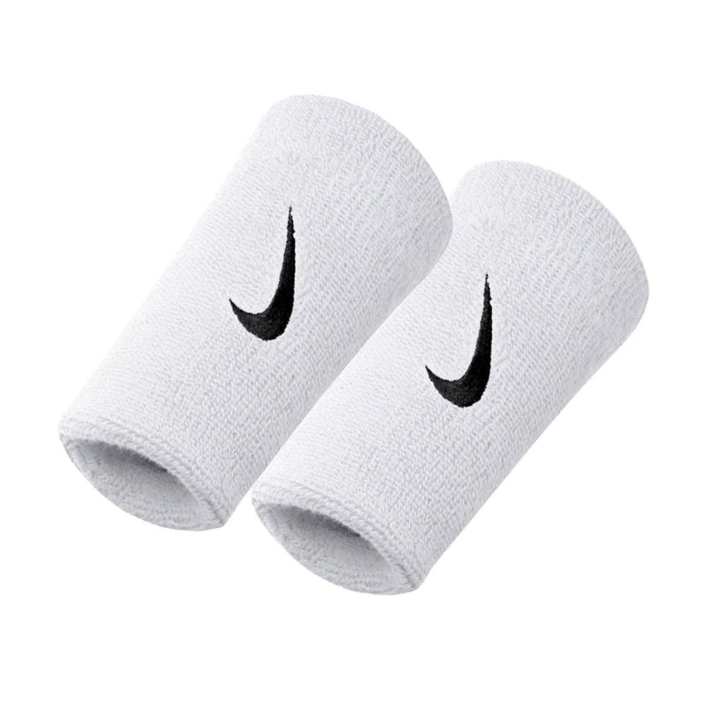 NIKE SWOOSH DOUBLEWIDE WRISTBANDS 2PK WHITE/BLACK