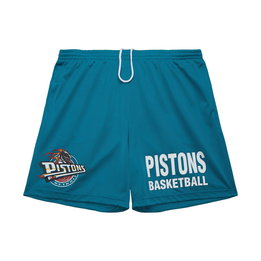Mitchell &amp; Ness NBA Gameday Mesh 7In Shorts Vintage Logo Detroit Pistons Teal
