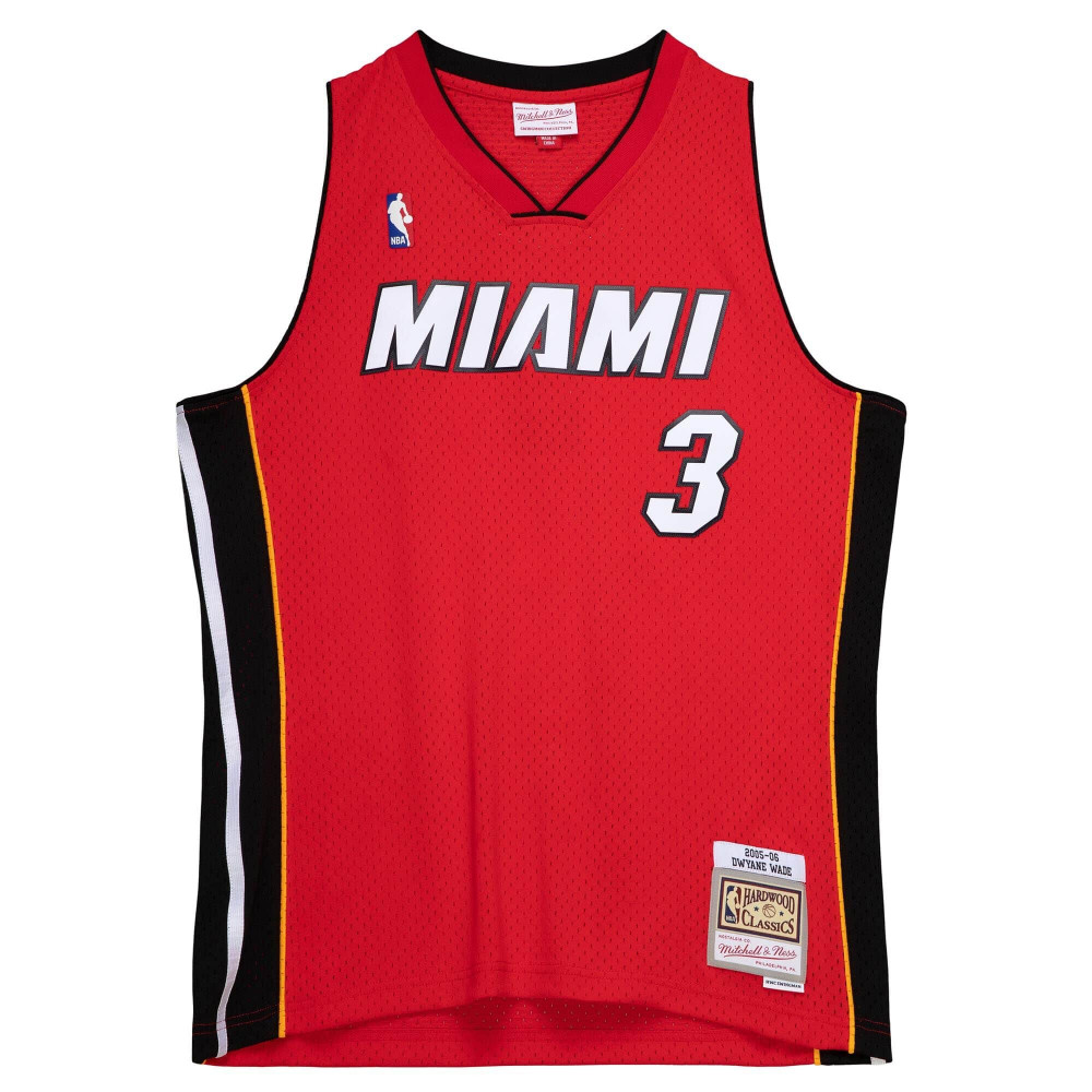 MITCHELL &amp; NESS NBA MIAMI HEAT ALTERNATE JERSEY 2005 DWYANE WADE UNIVERSITYRED