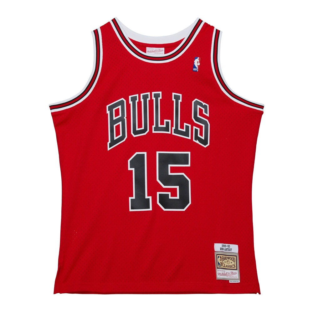 MITCHELL &amp; NESS NBA DARK JERSEY CHICAGO BULLS 1999 RON ARTEST SCARLET