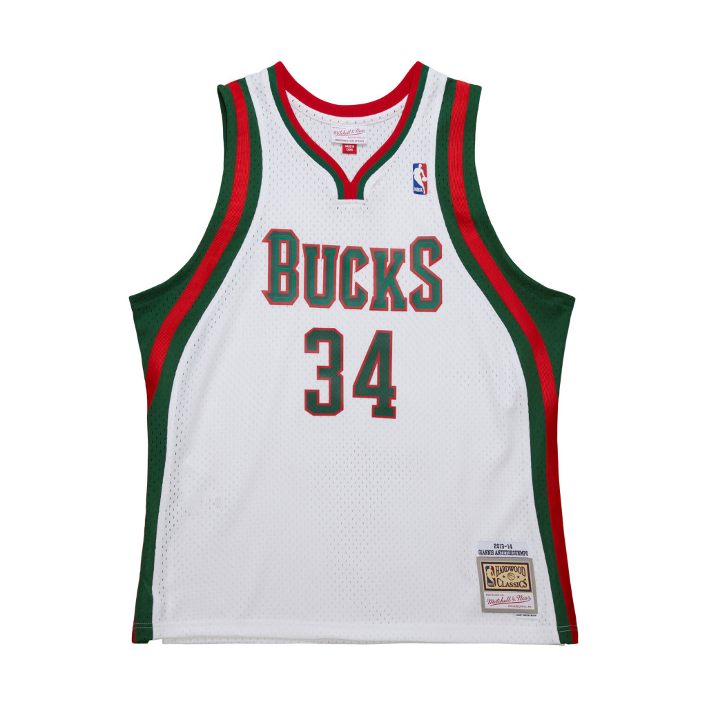 Mitchell &amp; Ness NBA White Jersey Bucks 2013 Giannis Anteokounmpo White M