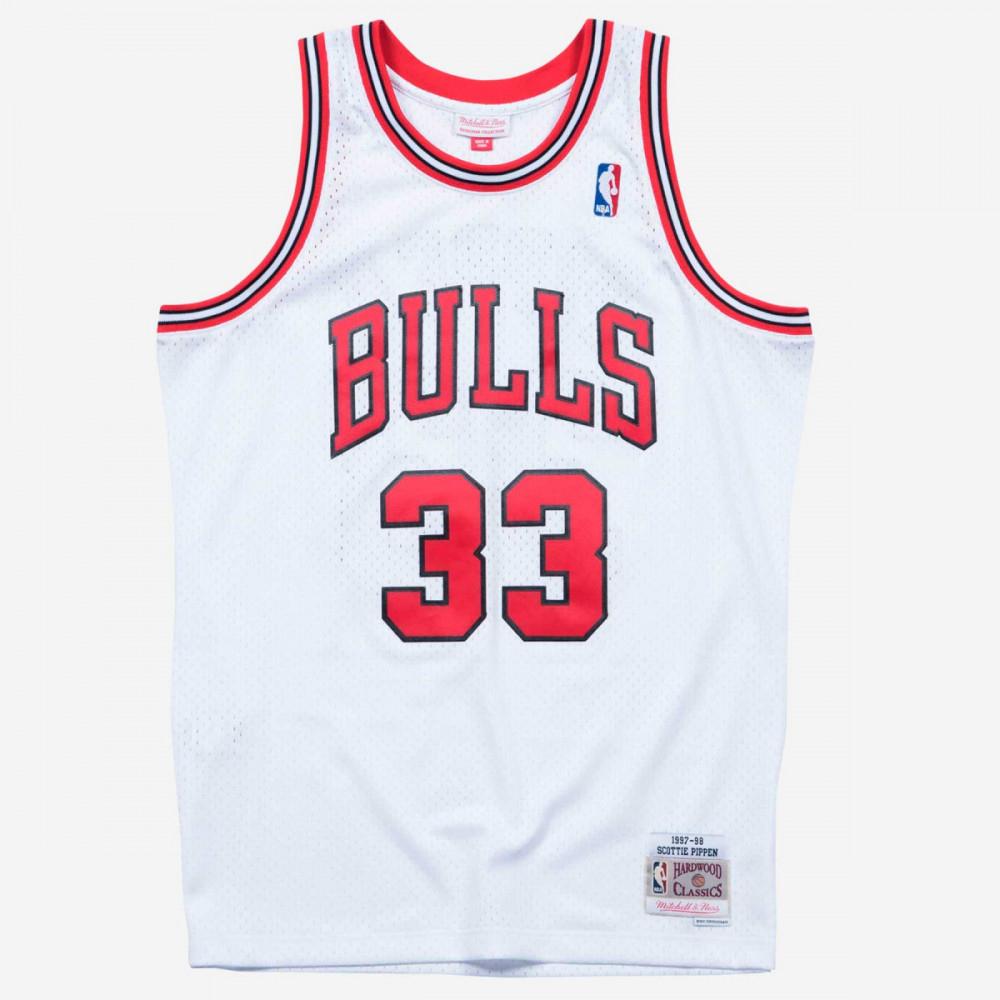 MITCHELL &amp; NESS CHICAGO BULLS SCOTTIE PIPPEN #33 SWINGMAN 2.0 JERSEY WHITE