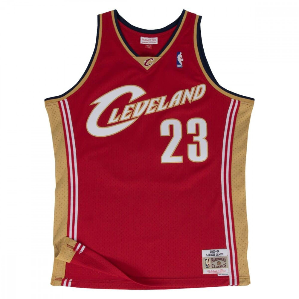 MITCHELL &amp; NESS CLEVELAND CAVALIERS LEBRON JAMES 2003-04' #23 ROAD SWINGMAN 2.0 DARK RED