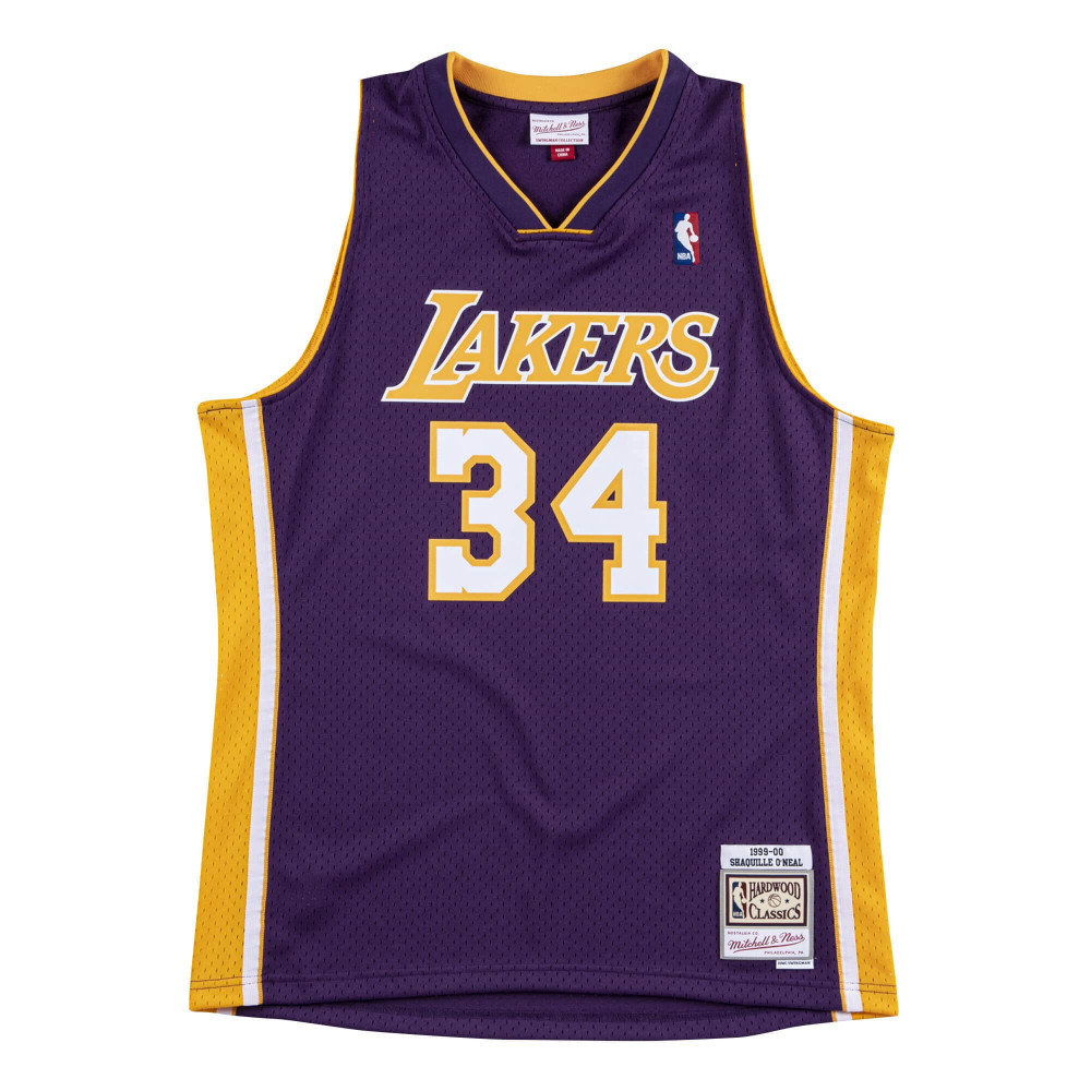 MITCHELL &amp; NESS NBA SWINGMAN JERSEY LOS ANGELES LAKERS 99-00 SHAQUILLE O'NEAL PURPLE XL