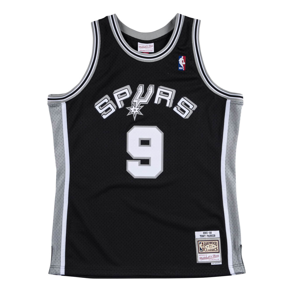 MITCHELL &amp; NESS SAN ANTONIO SPURS TONY PARKER 01-02' #09 SWINGMAN 2.0 JERSEY BLACK