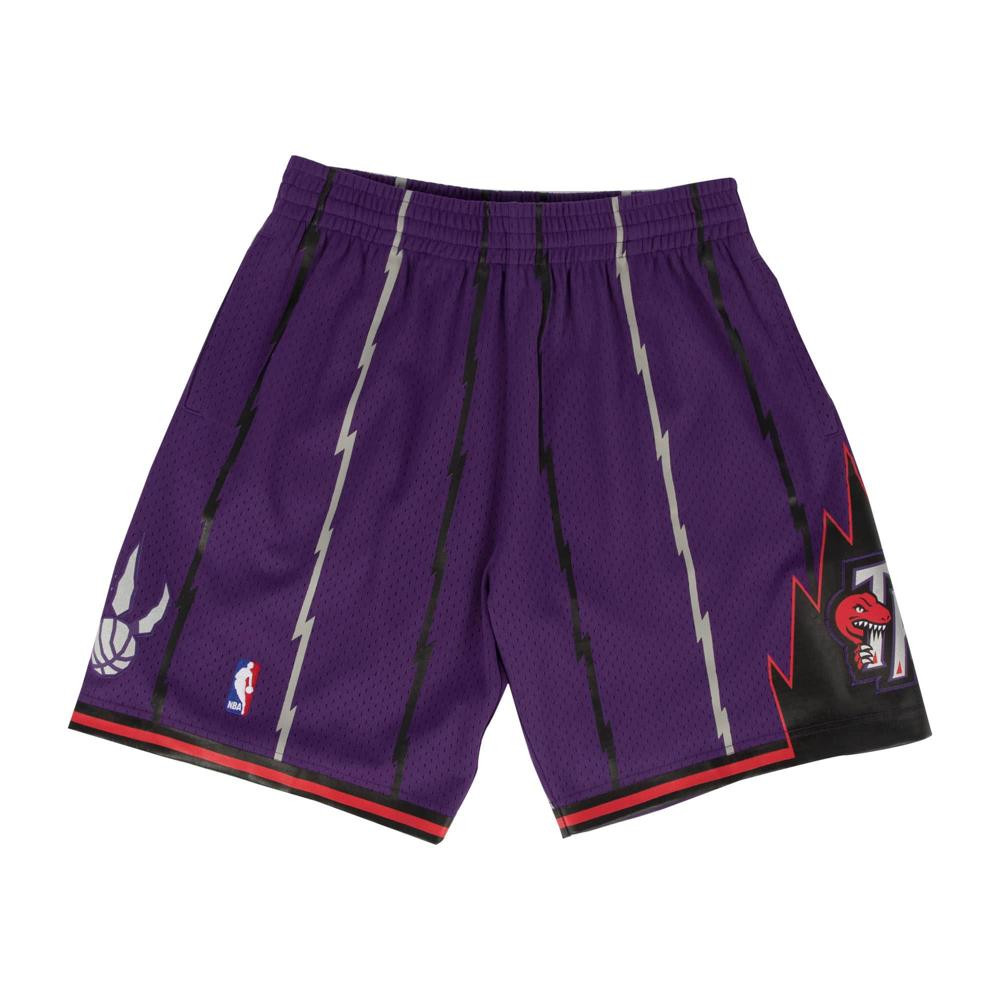 MITCHELL &amp; NESS NBA TORONTO RAPTORS SWINGMAN ROAD SHORTS 98-99 PURPLE L