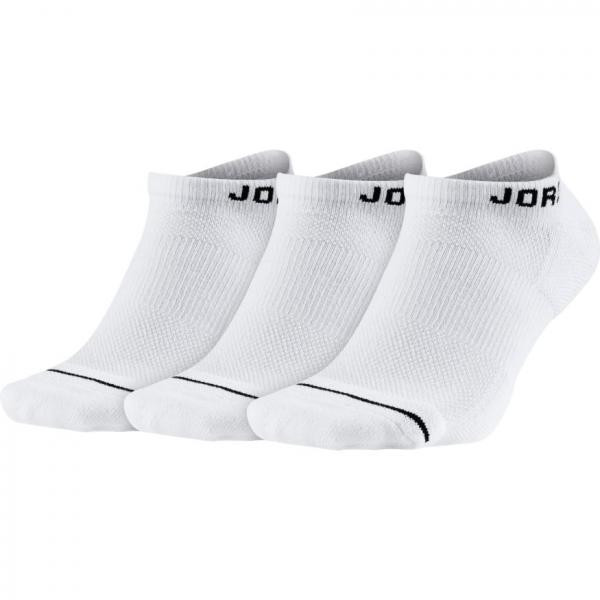JORDAN JUMPMAN NO-SHOW SOCKS (3 PAIR) WHITE/WHITE/WHITE/BLACK