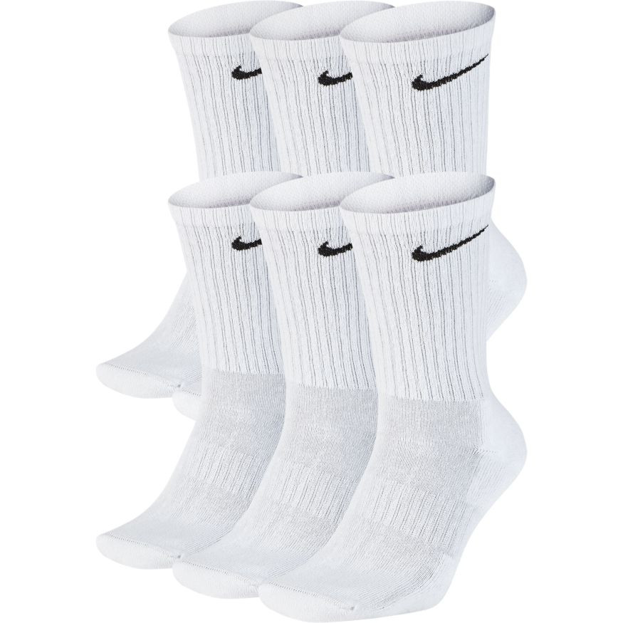 NIKE EVERYDAY CUSH SOCKS 6PR 132 WHITE/BLACK